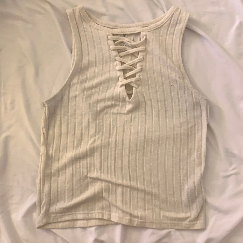 White cross cross tank
